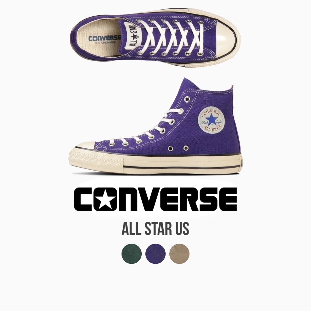 31310291 日本CONVERSE ALL STAR US HI / OX 水洗藍紫高/ 低筒