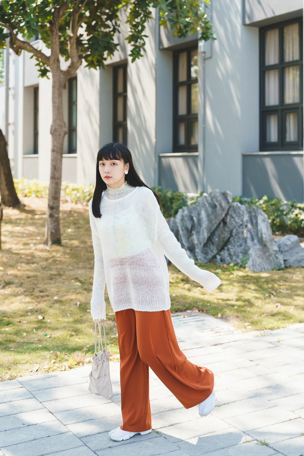 馬海毛透明感針織衣(三色-象牙白)