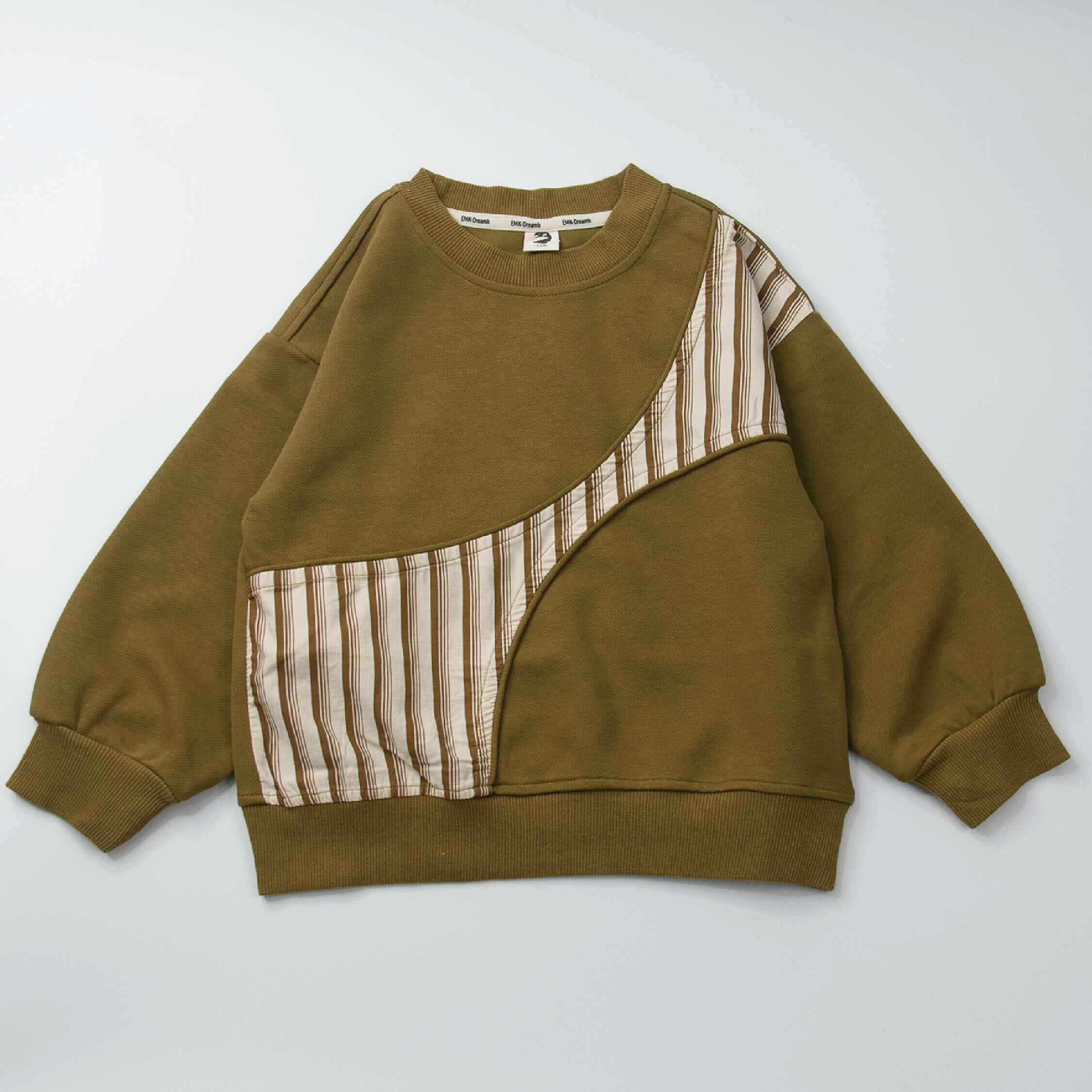 【H35032】酷炫造型線條拼接圓領上衣