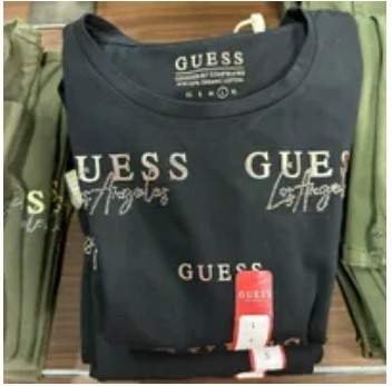 [S] GUESS CATAE LOGO TEE,JET BLACK, QBOI13K9TJ1 (SGU427)