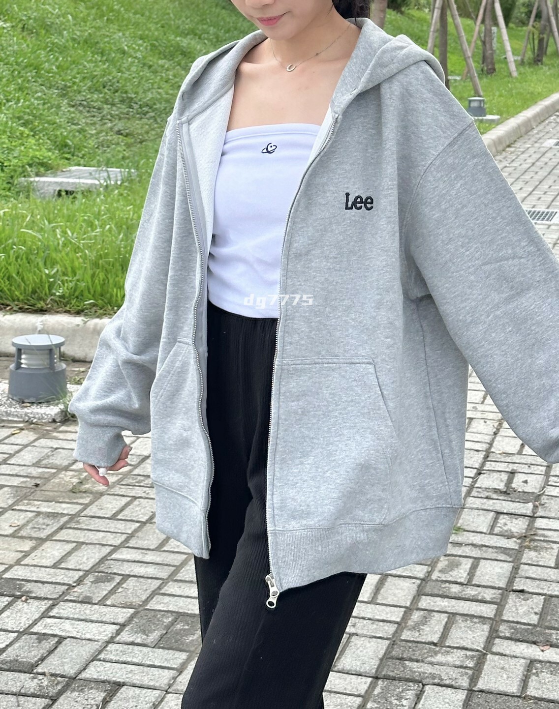 #現貨 LEE 刺繡logo 棉質大學連帽外套 有口袋 外套 四季外套