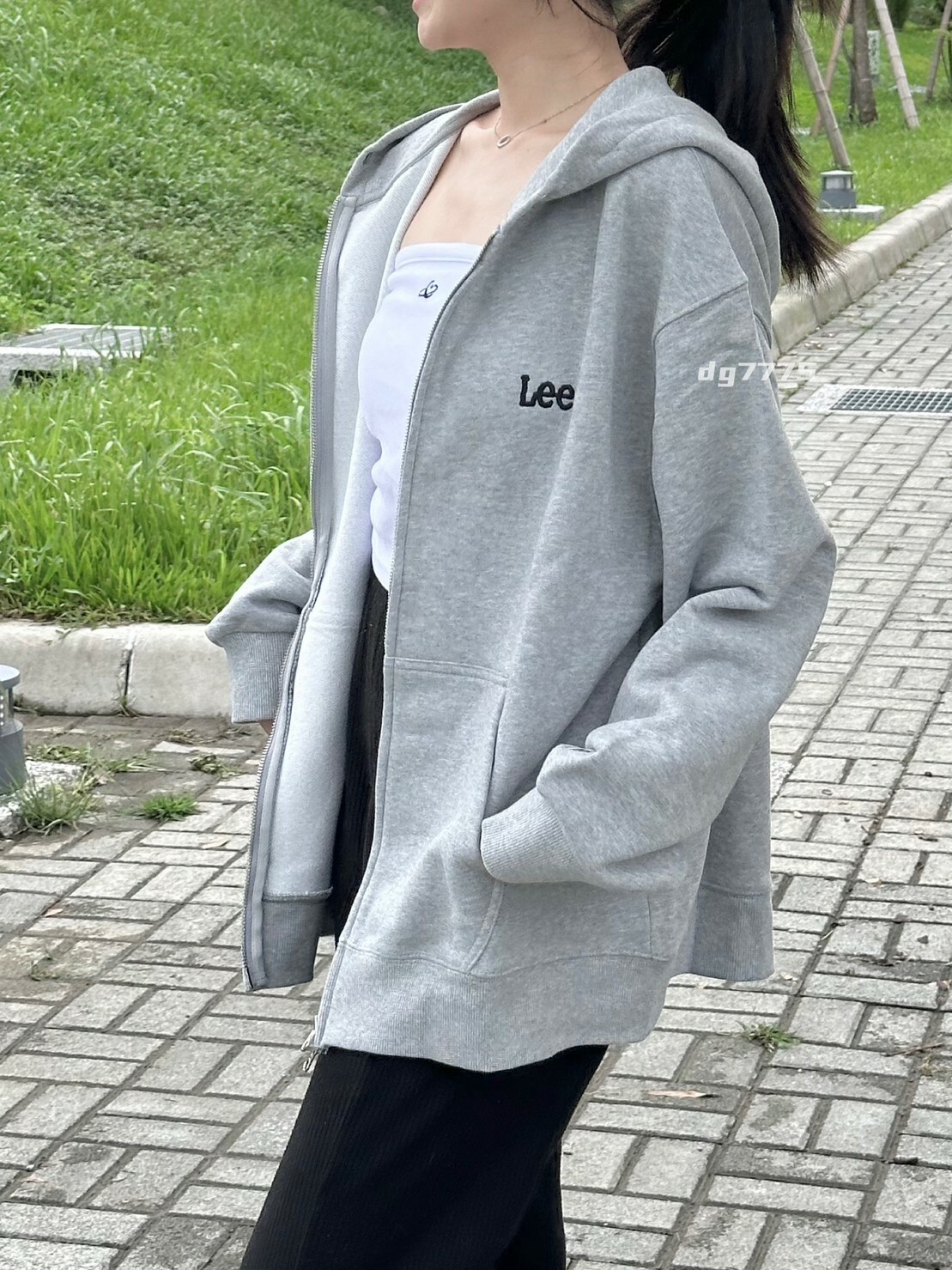 #現貨 LEE 刺繡logo 棉質大學連帽外套 有口袋 外套 四季外套