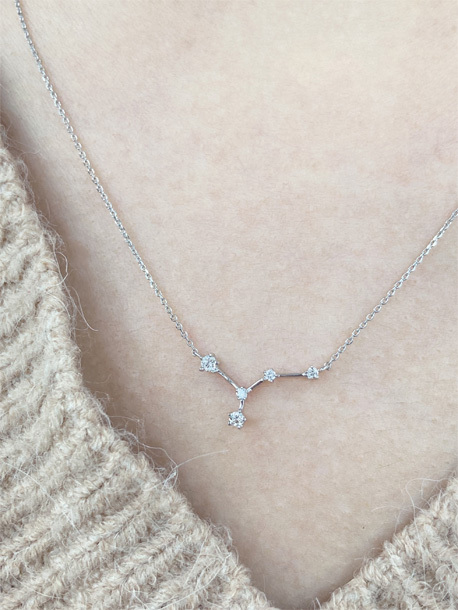 18K White Gold Cancer Diamond  Necklace