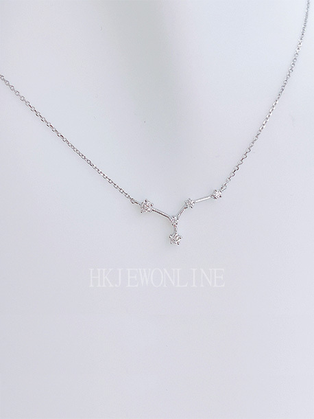 18K White Gold Cancer Diamond  Necklace