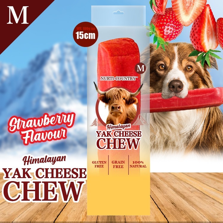 Nurti-Country 喜瑪拉雅山犛牛芝士潔齒骨(士多啤梨味) (M) (NCYS-4323)