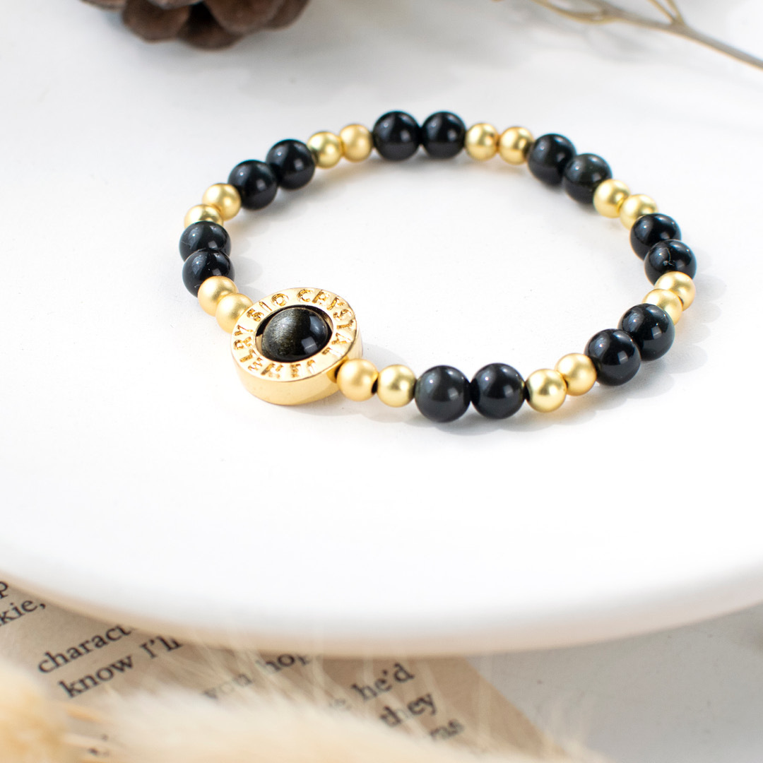 能量手鍊【羅浮宮】黑曜石金曜石手鍊