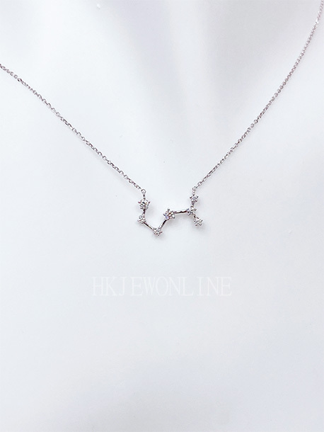 18K White Gold Scorpio Diamond Necklace