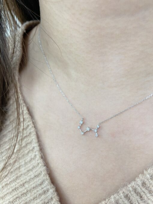 18K White Gold Scorpio Diamond Necklace