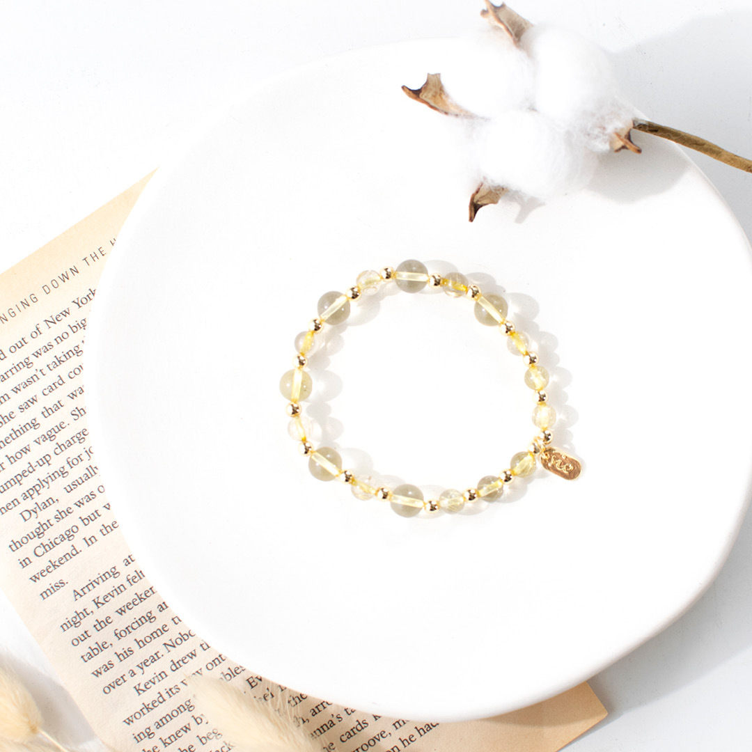 能量手鍊【麥穗-亮金款】黃水晶金髮晶手鍊