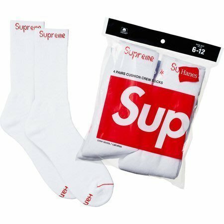 現貨 日本連線代購 Supreme x Hanes Crew Socks 長襪 襪子 單雙 兩色