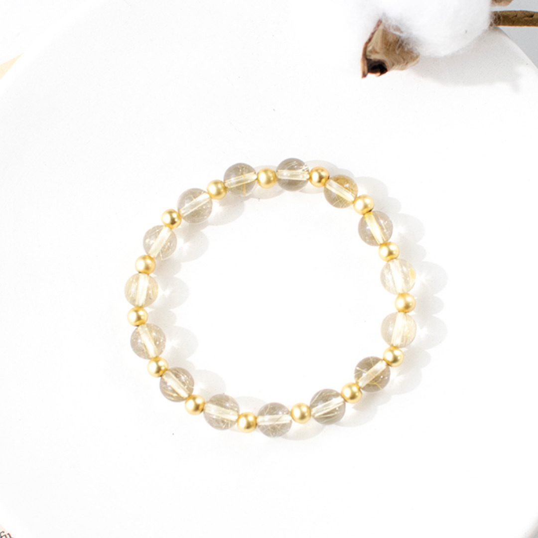 能量手鍊【麥穗-全素款】黃水晶金髮晶手鍊