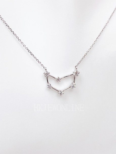 18K White Gold Capricorn Diamond Necklace