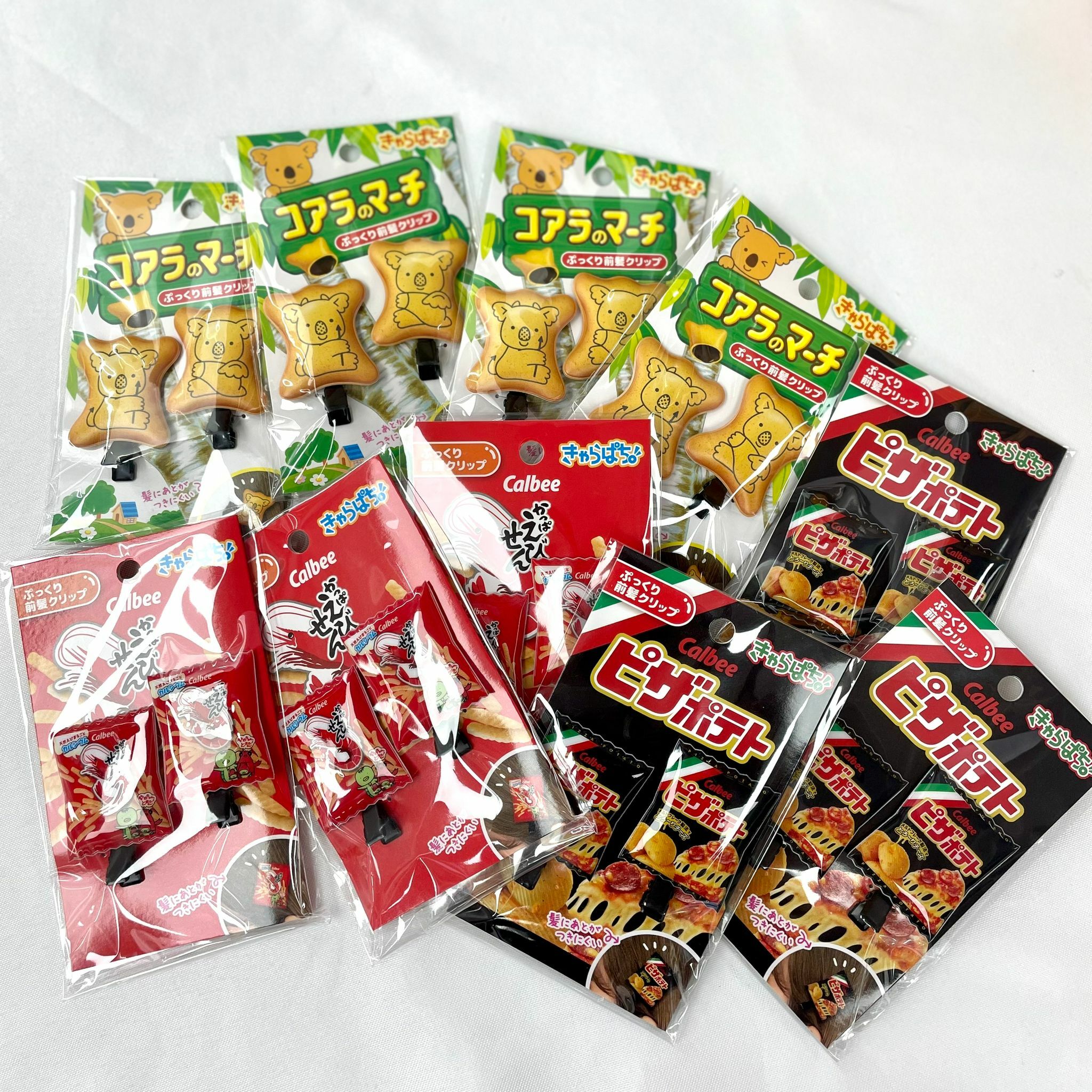 Calbee 蝦條/Calbee 芝士薯片/樂天熊仔餅 髮夾