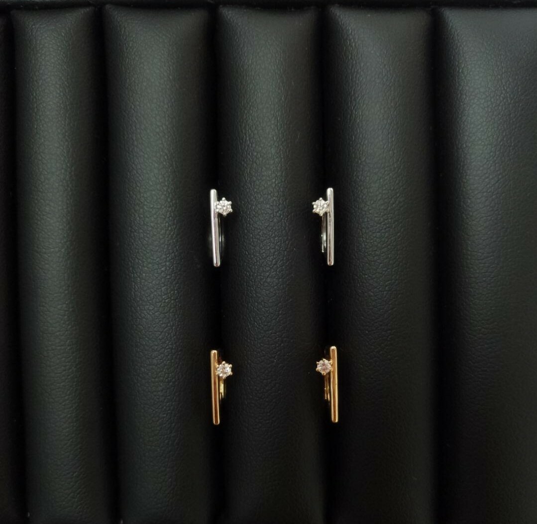 18K White Gold / Rose Gold Diamond Earrings