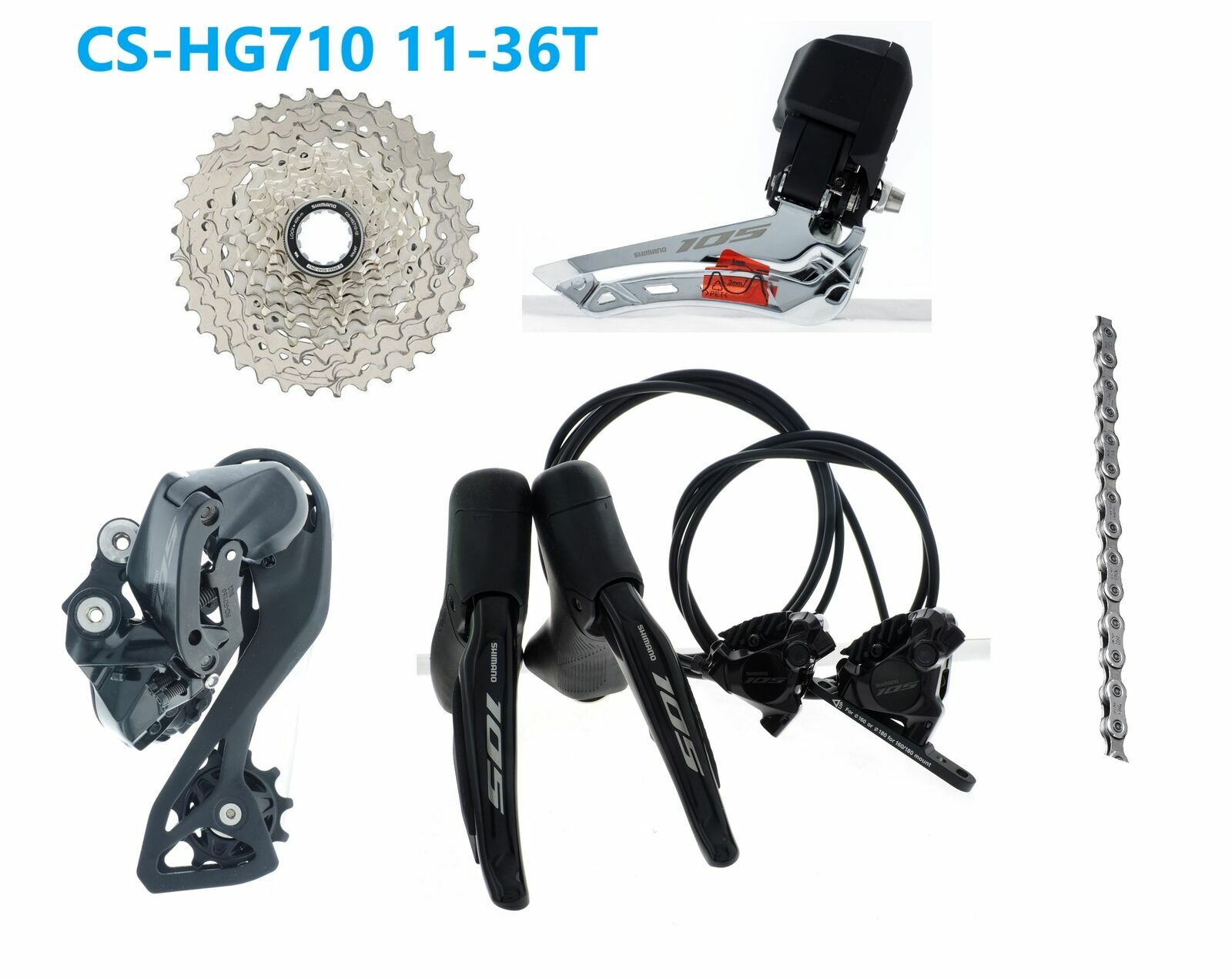 Shimano 105 Di2 ST-R7170 BR-R7170 Set di freni a disco a 2x12 velocità