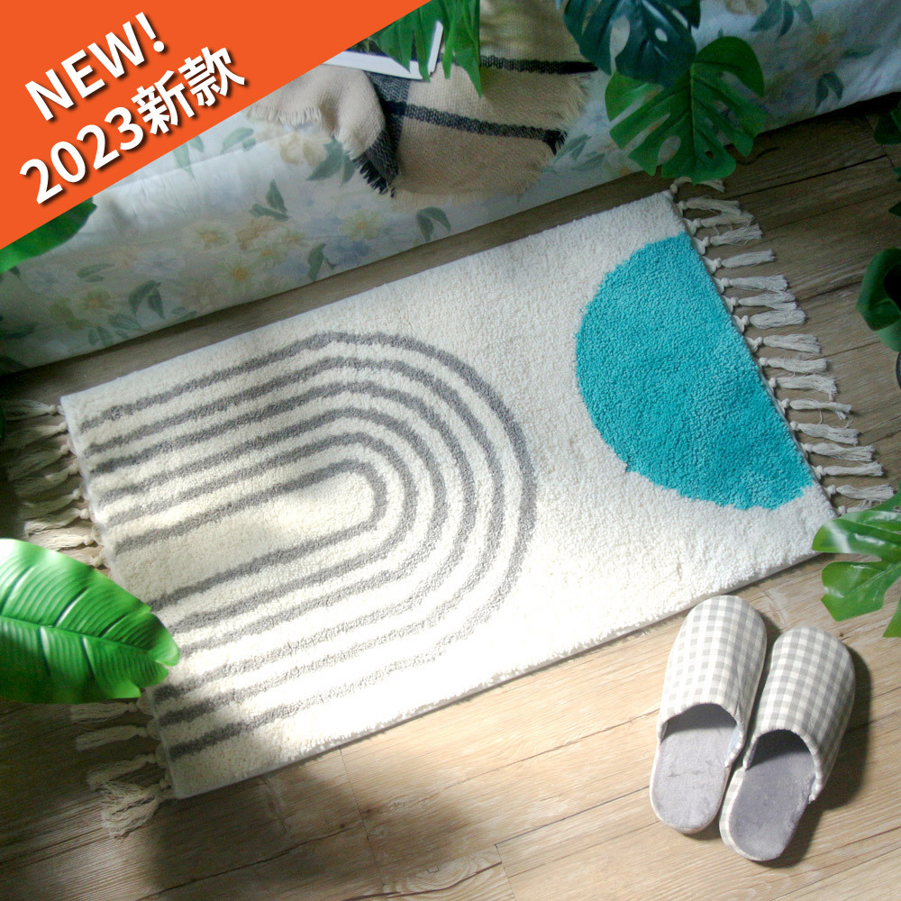 TROMSO西班牙圖騰流蘇吸水大地墊-日耳曼藍【H0322021】