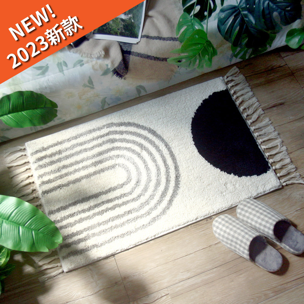 TROMSO西班牙圖騰流蘇吸水大地墊-日耳曼黑【H0322021】