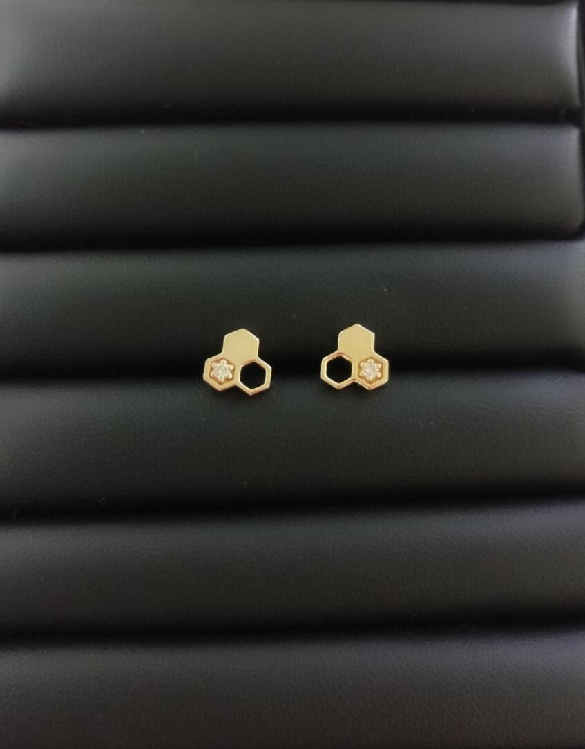 18K Rose Gold Diamond Earrings