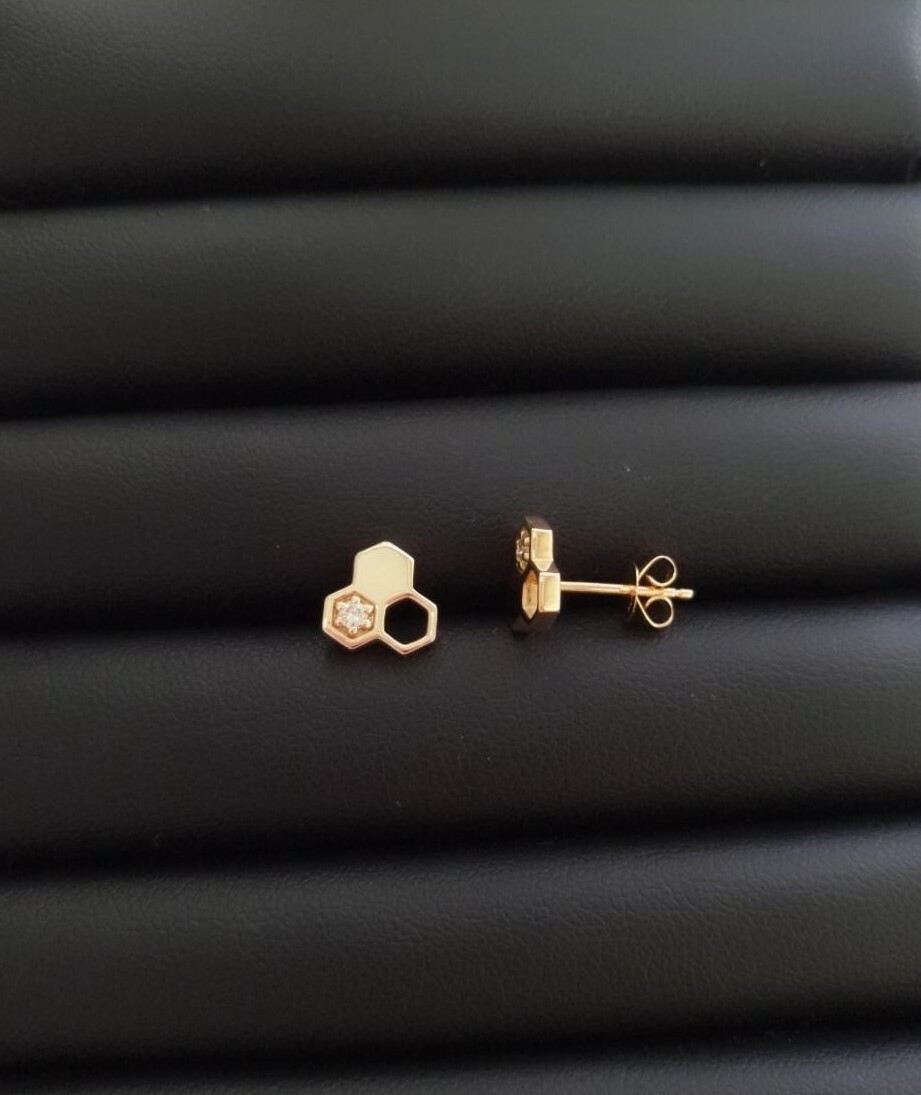 18K Rose Gold Diamond Earrings