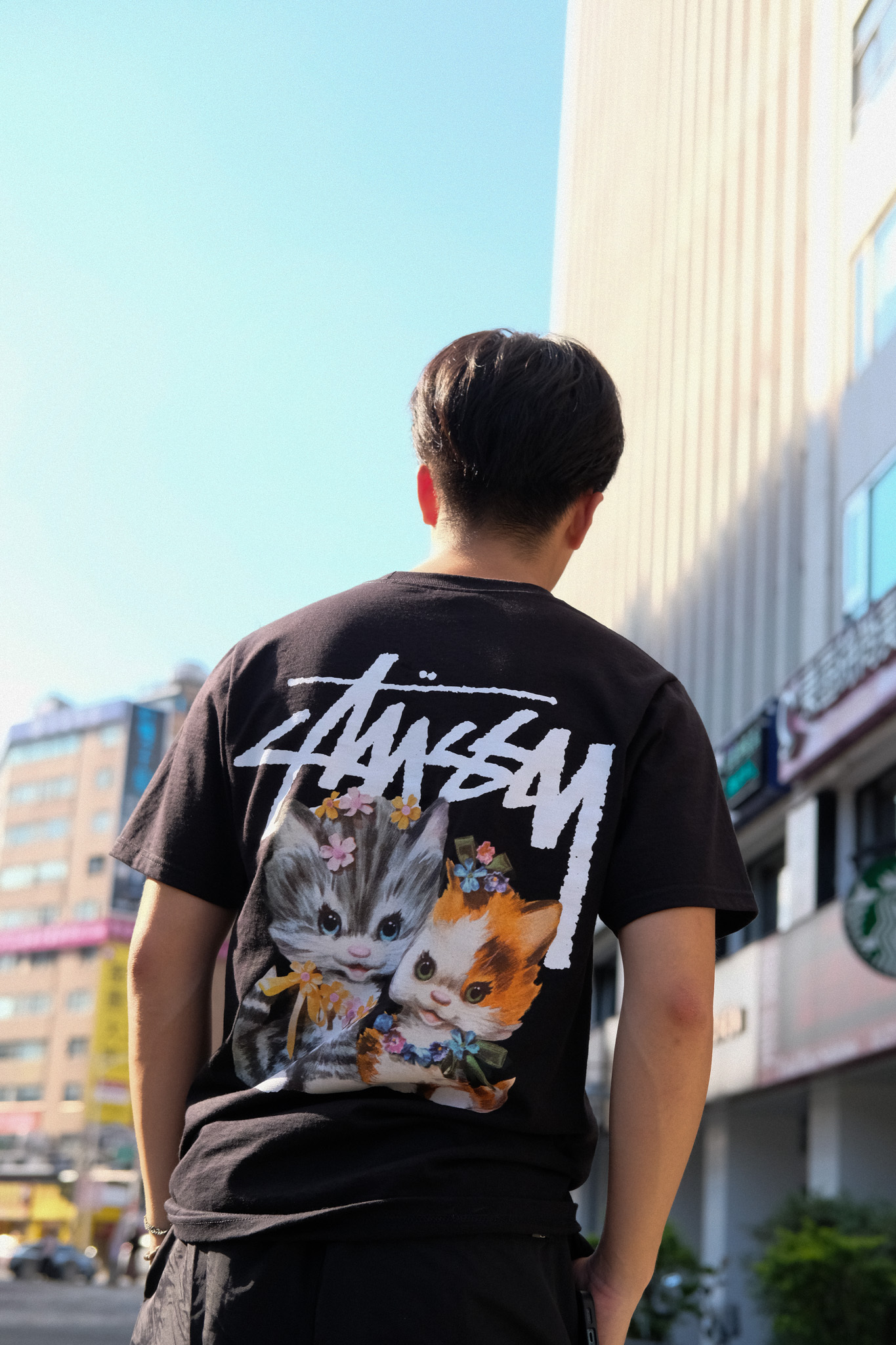 Stussy kittens Tee 貓咪短T 黑色| FLOMMARKET