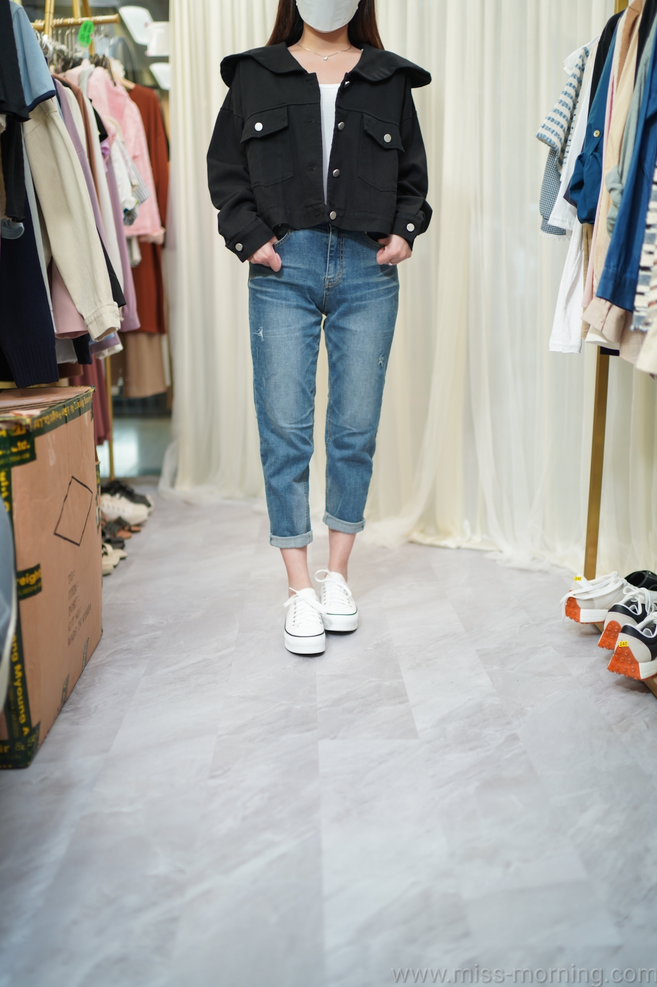 買大反領牛仔外套(13389)