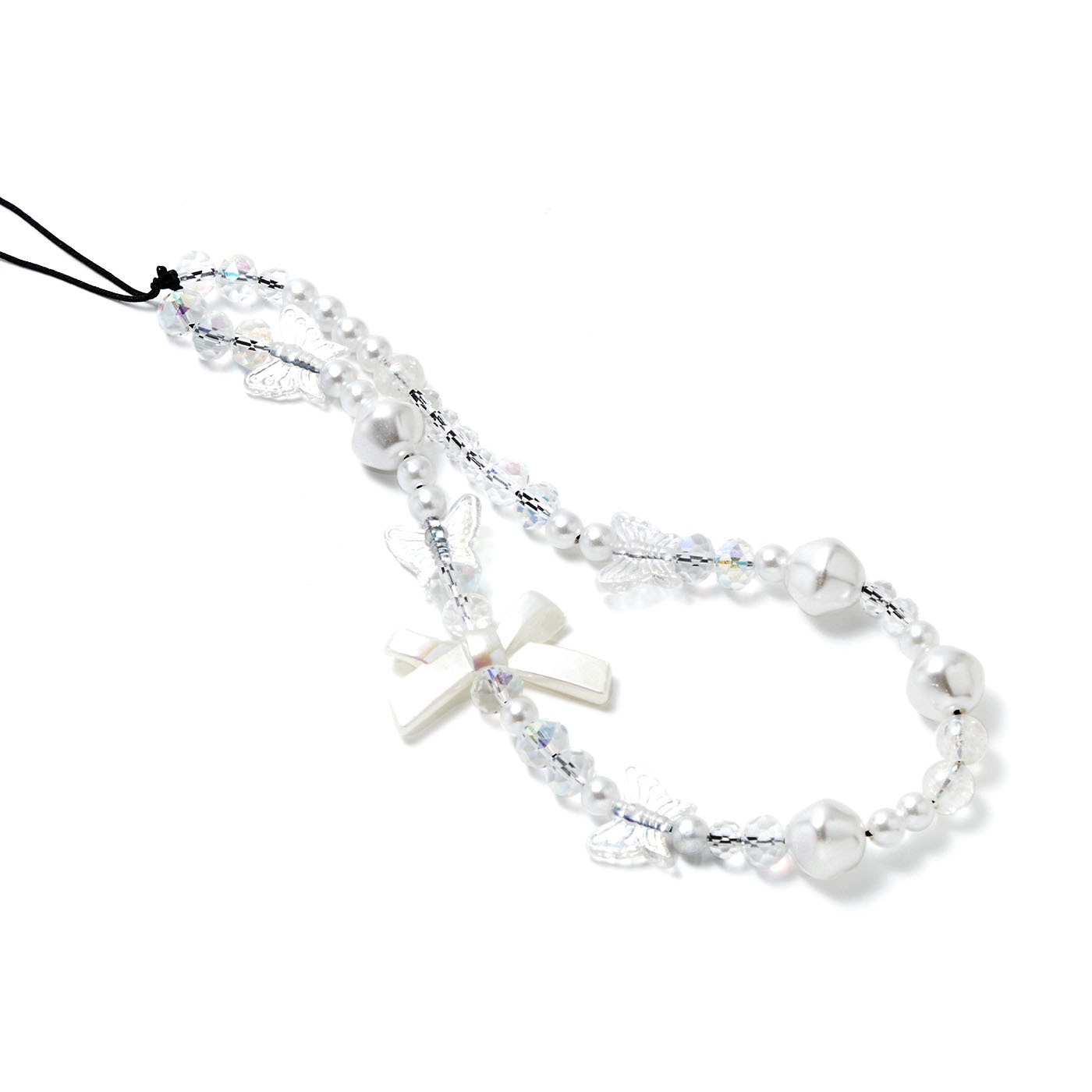 平價飾品,蝴蝶結,珍珠,手機掛繩