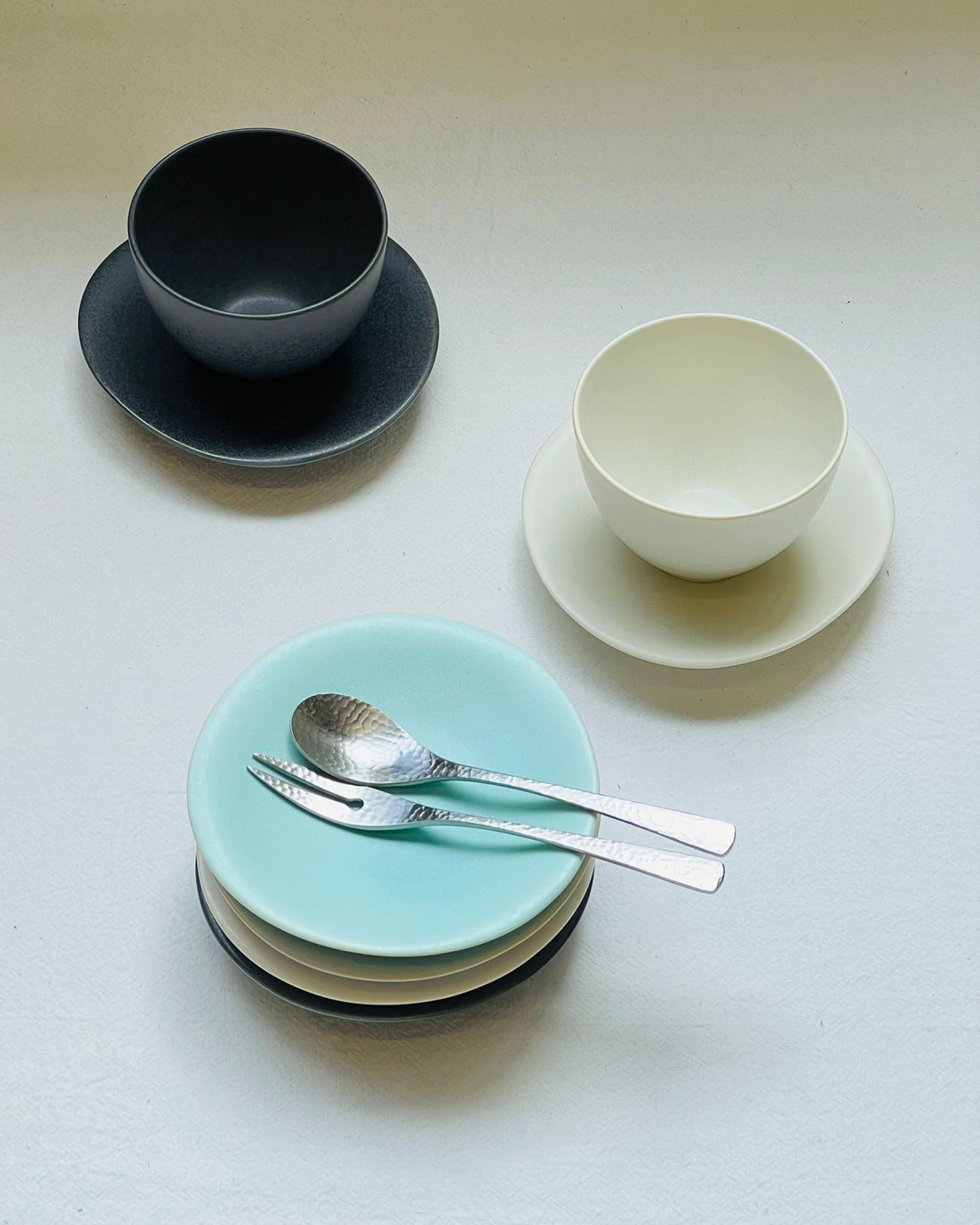 Saliu × 深山 結系列 茶杯底碟 小皿 米白｜LOLO