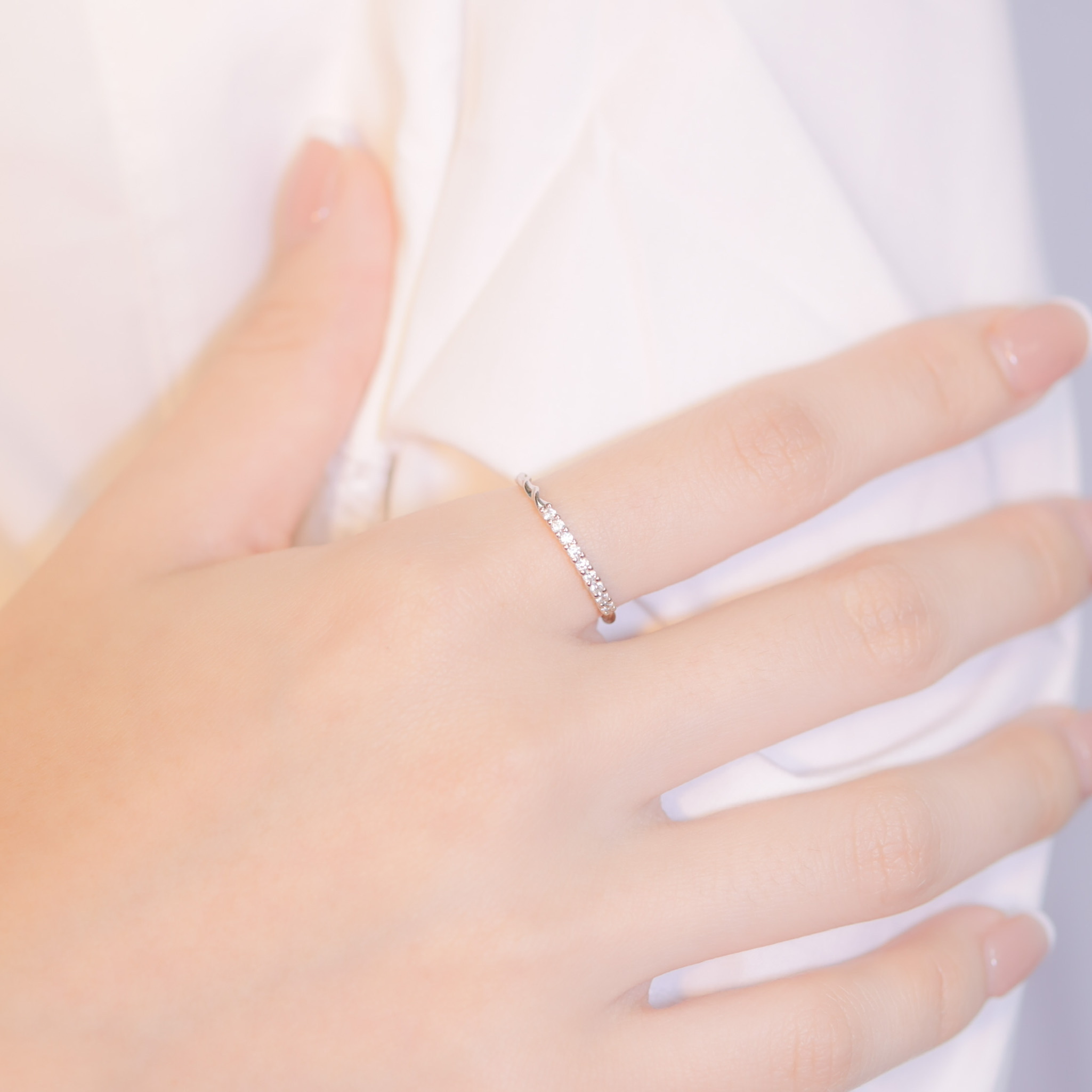 | 925 Silver・ White Gold・Rose Gold | Twisted Starlit Ring （Silver / Rose Gold）  | RI0484 |