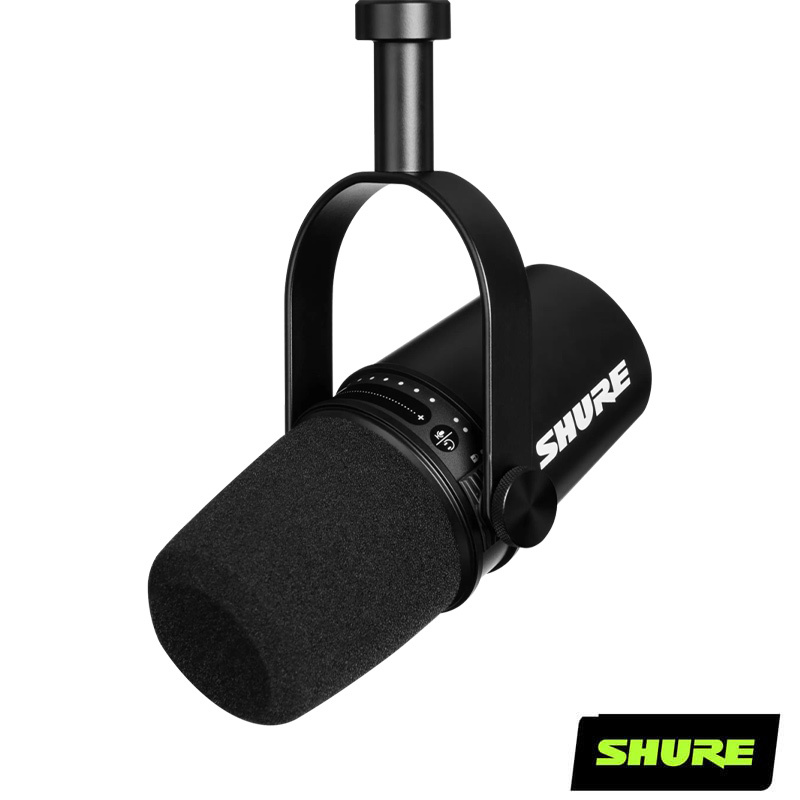 SHURE MV7 W/BK XLR/USB 麥克風 (Podcast/錄音/唱歌/直播) 限量加購桌邊夾