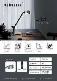 (FTL021SL) ANVI LED護眼檯燈 14W 銀色 輕觸式可USB充電可調光暗三色溫3000K-6500K