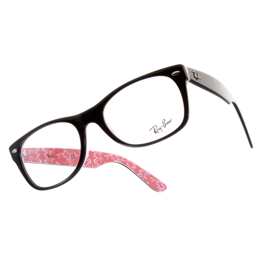 【RayBan】RB5184 2479-52mm 低調撞色內滿版LOGO方框光學眼鏡