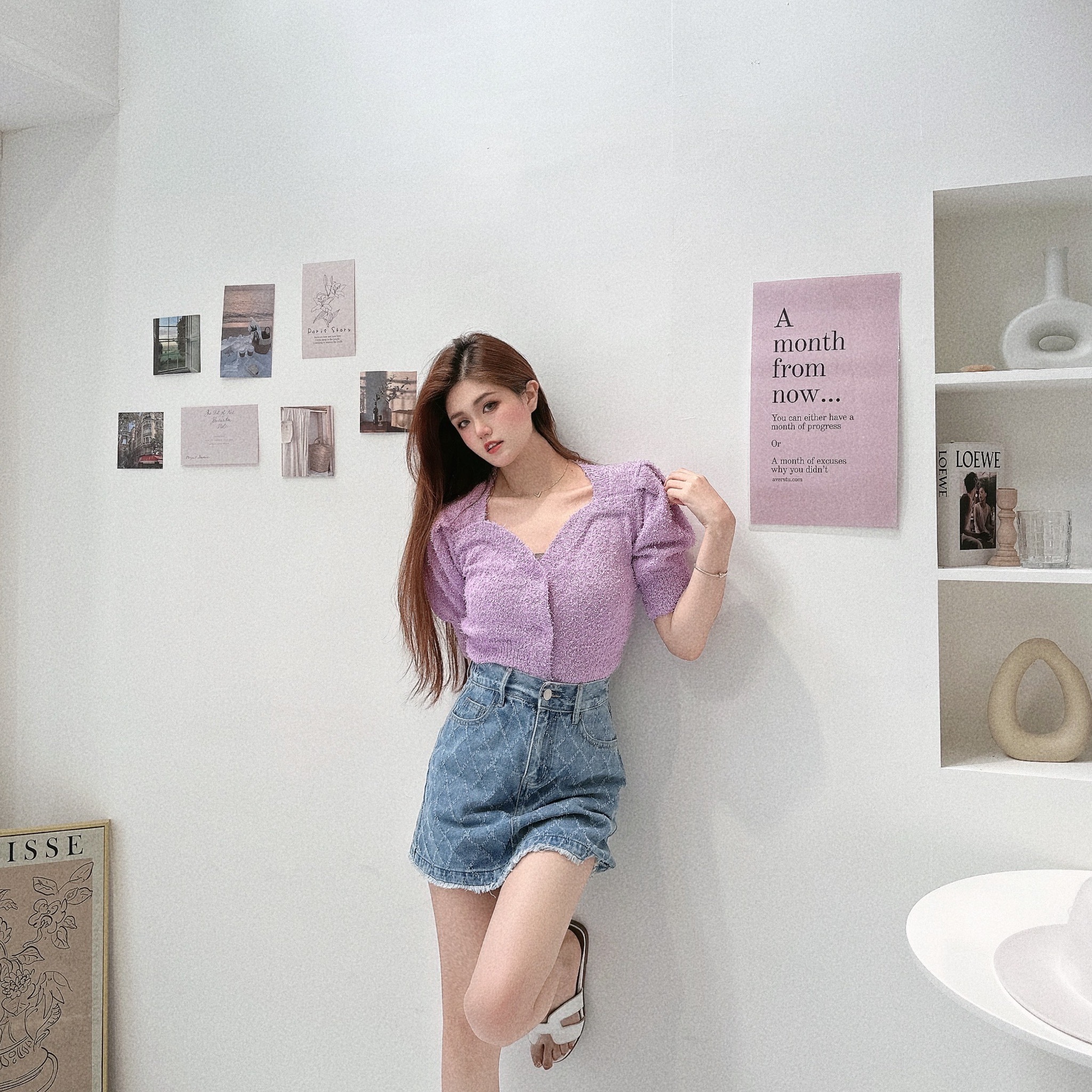 QQ毛五角澎澎袖上衣/三色