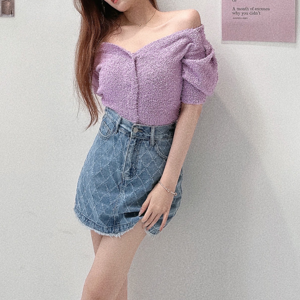 QQ毛五角澎澎袖上衣/三色