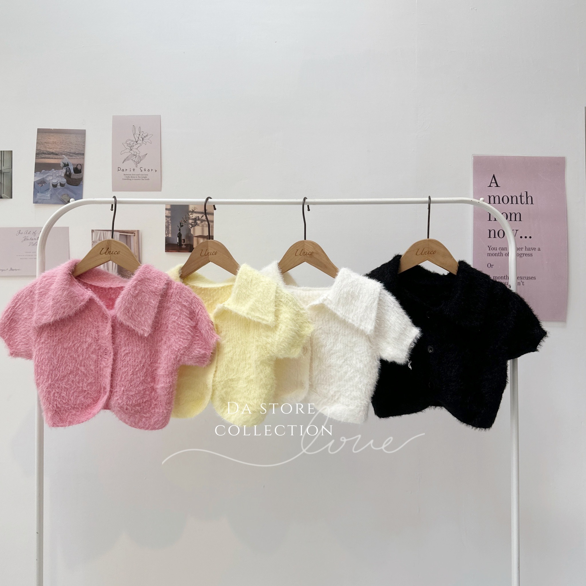 翻領排釦海毛短版上衣/四色