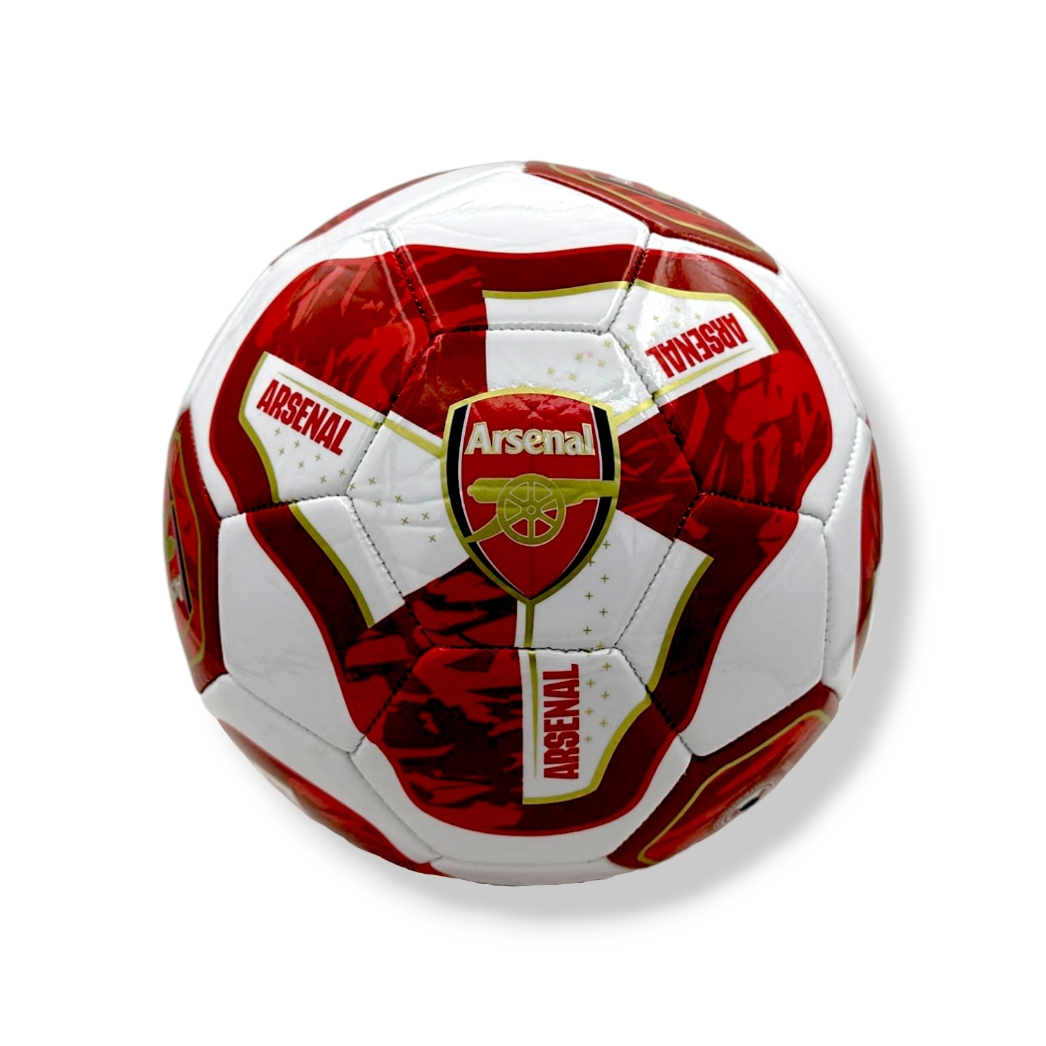 阿仙奴紅白旋轉花紋5號足球