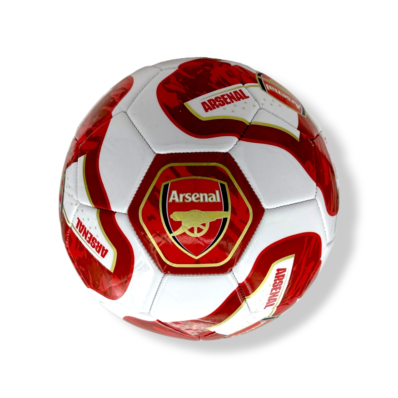 阿仙奴紅白旋轉花紋5號足球