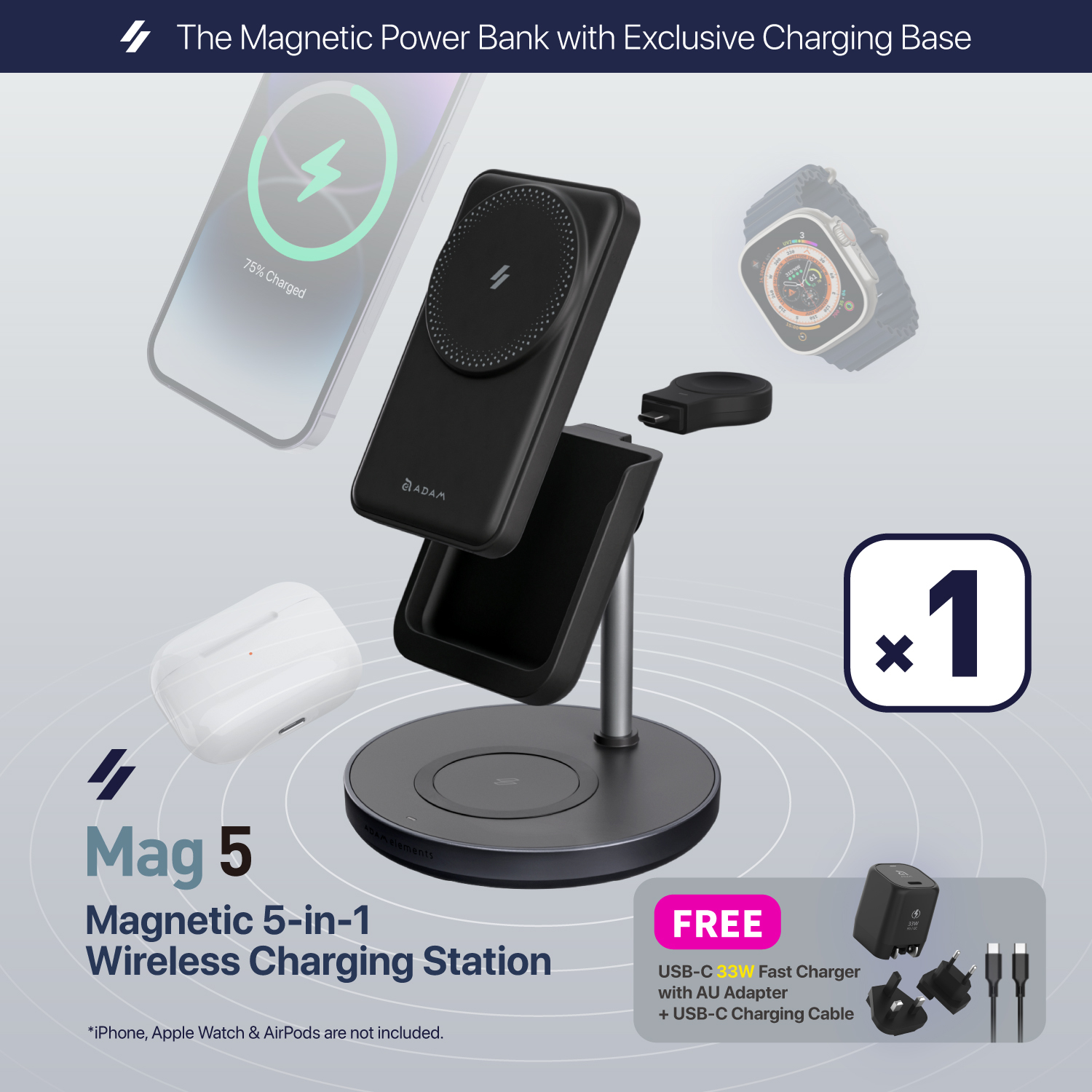 【Pre-Order】Mag 5 Magnetic 5-in-1 Wireless Charging Station