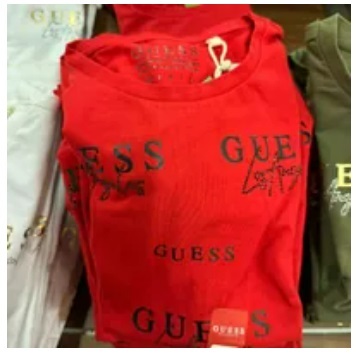 [S] GUESS CATAE LOGO TEE,VARSITY RED, QBOI13K9TJ1 (SGU432)