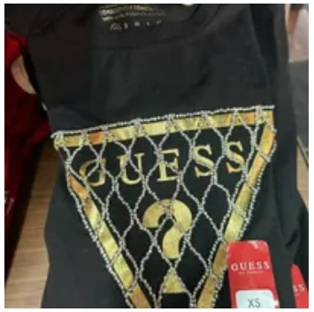 [S] GUESS MESH TRIANGLE TEE,JET BLACK, Q2RP20K9TJ0 (SGU433)