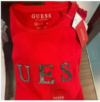 [S] GUESS PEPPER CN SS TEE,RUGBY RED, QBGI07KAKB0 (SGU434)