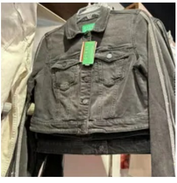 [S] GUESS PIATTA CROP DENIM JACKET,BLACK WASH, Q3GN03D4BL0 (SGU440)