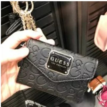 [S] GUESS ENVELOPE KEYCHAIN,BLACK LOGO, 885503051298 (SGU442)