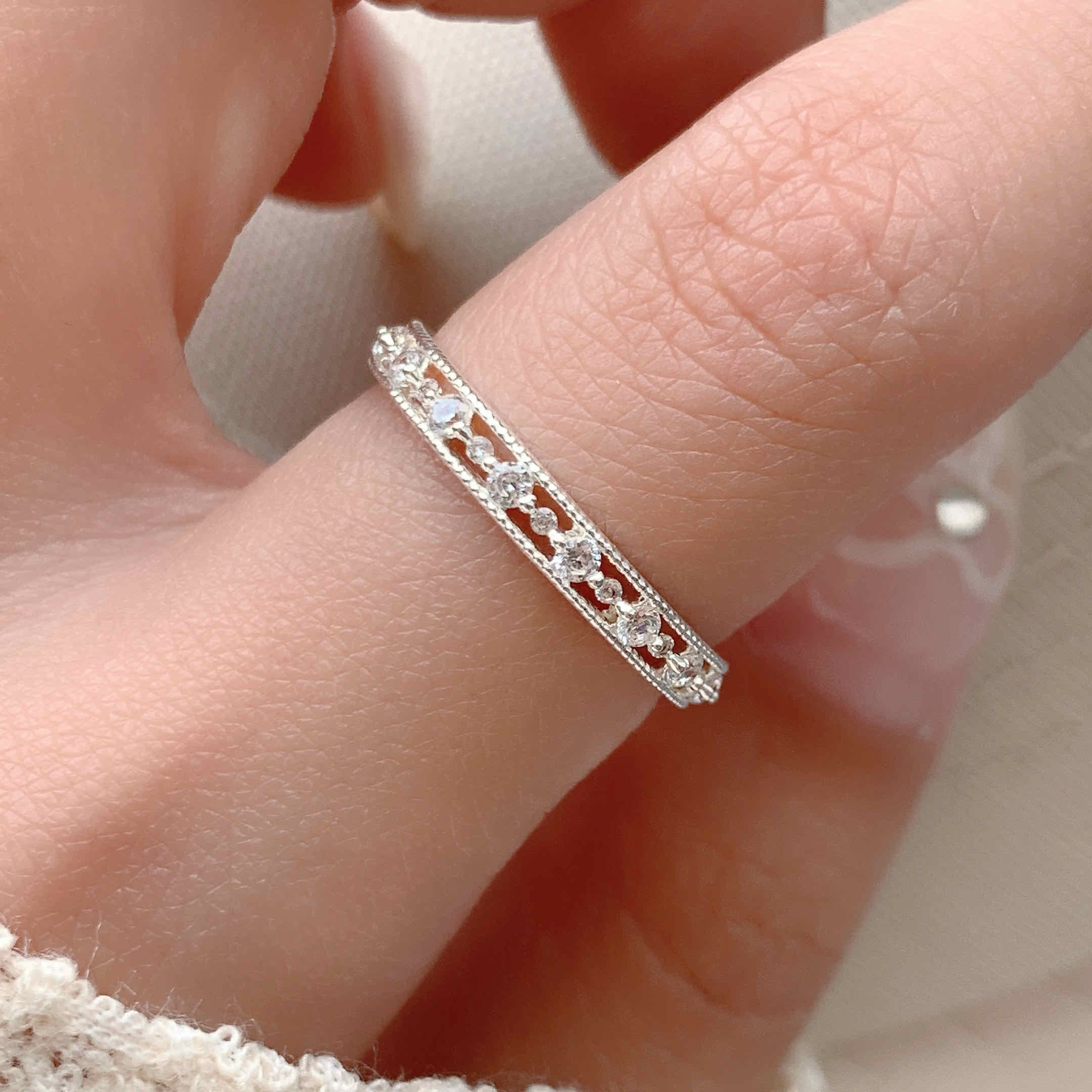 🇰🇷925 silver 宮廷排鑽戒指｜2 color