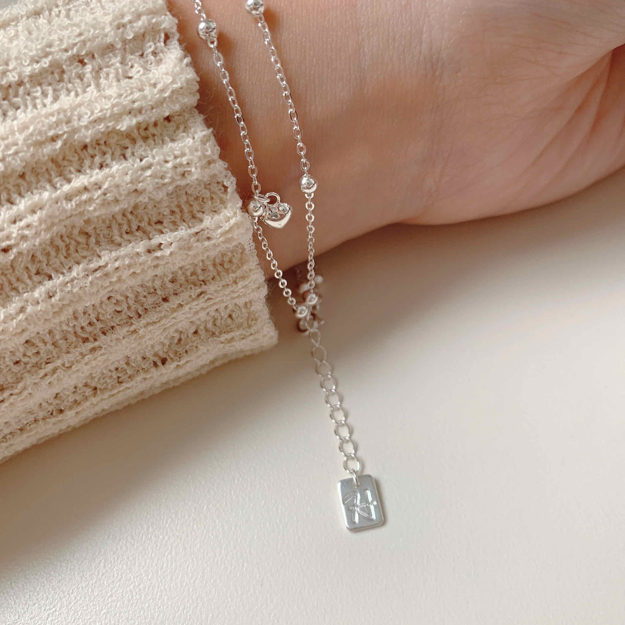 🇰🇷925 silver 質感愛心雙層手鍊