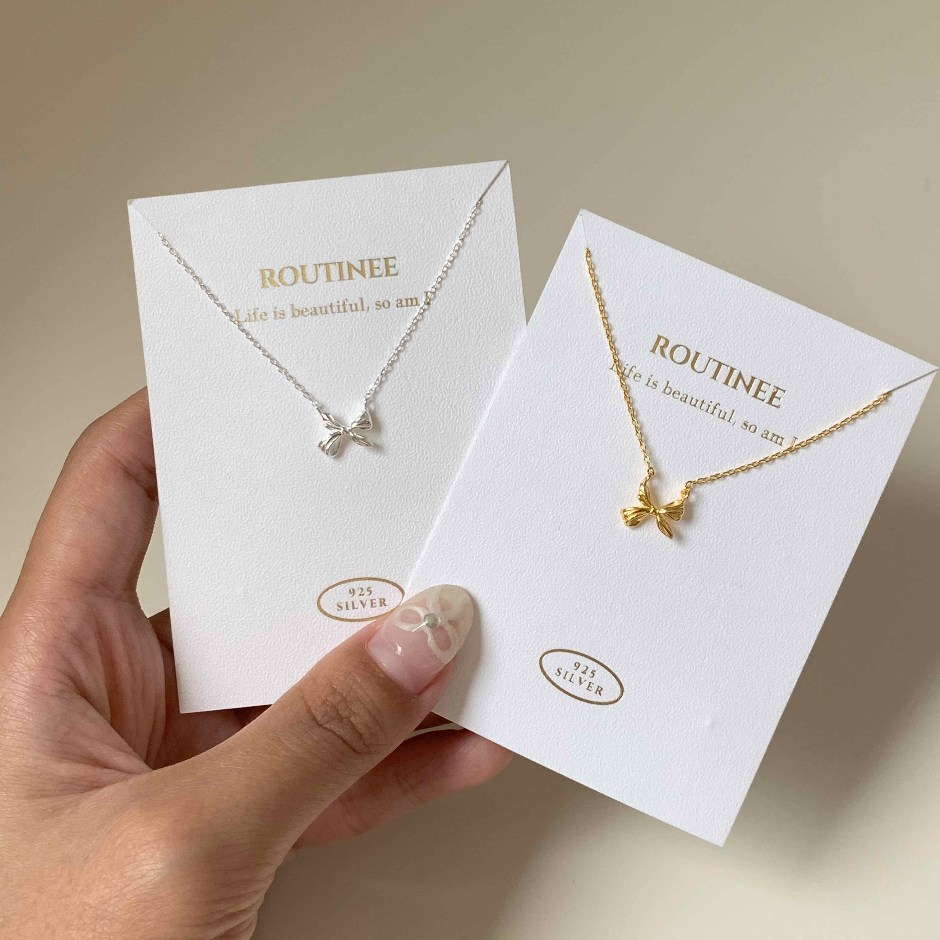 🇰🇷925 silver 復古蝴蝶結項鍊｜2 color