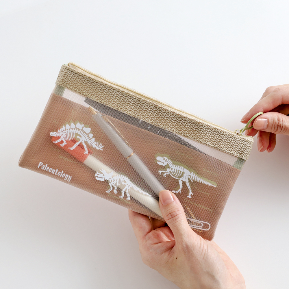 恐龍 古生物學 細網筆袋｜日本STUDY HOLIC
