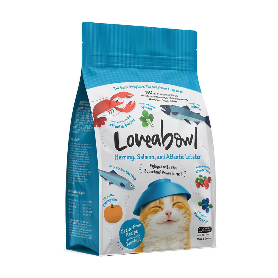 Loveabowl 無穀物龍蝦雙魚海鮮全貓配方 1KG [藍]