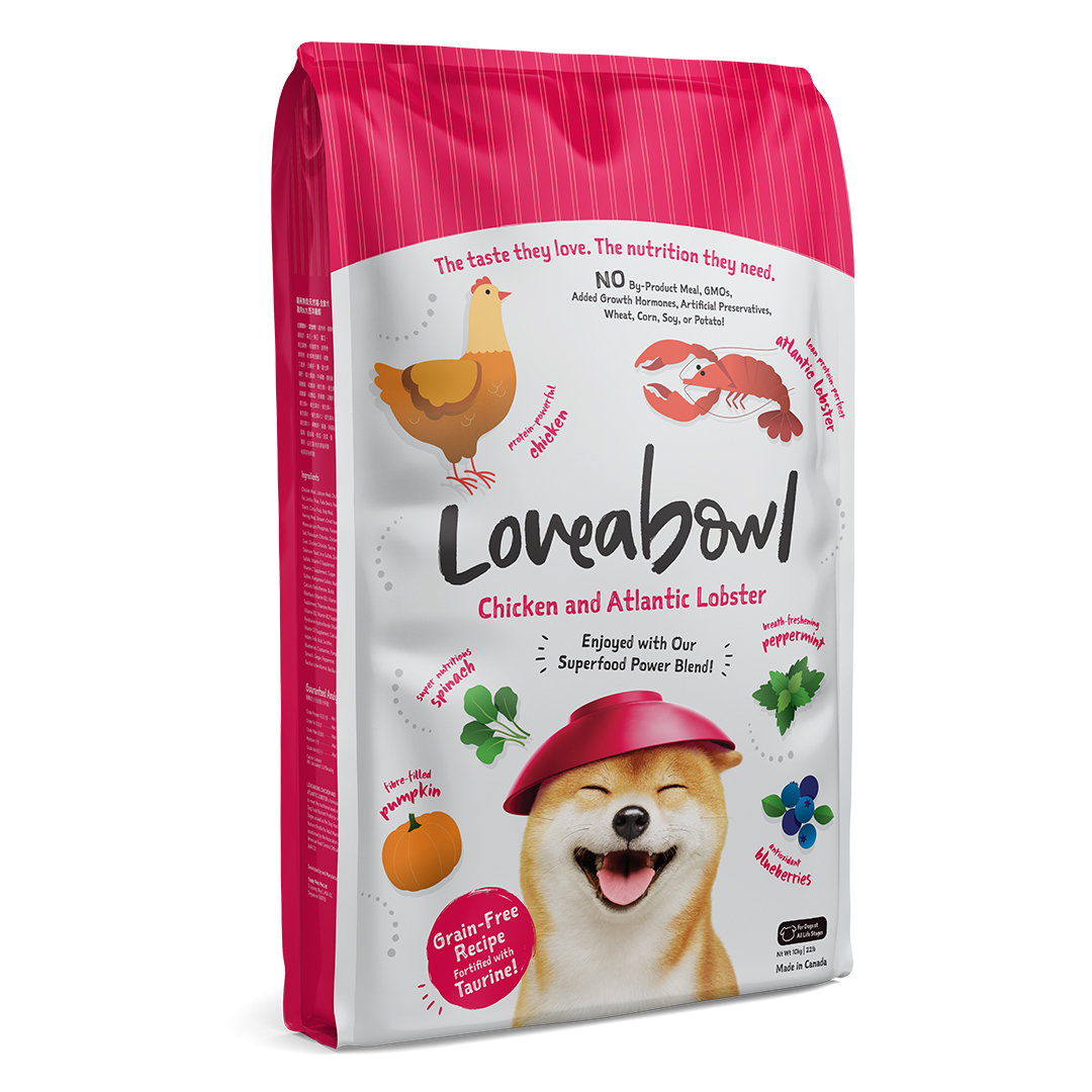 Loveabowl 無穀物龍蝦雞肉海陸全犬配方 10KG [粉紅]