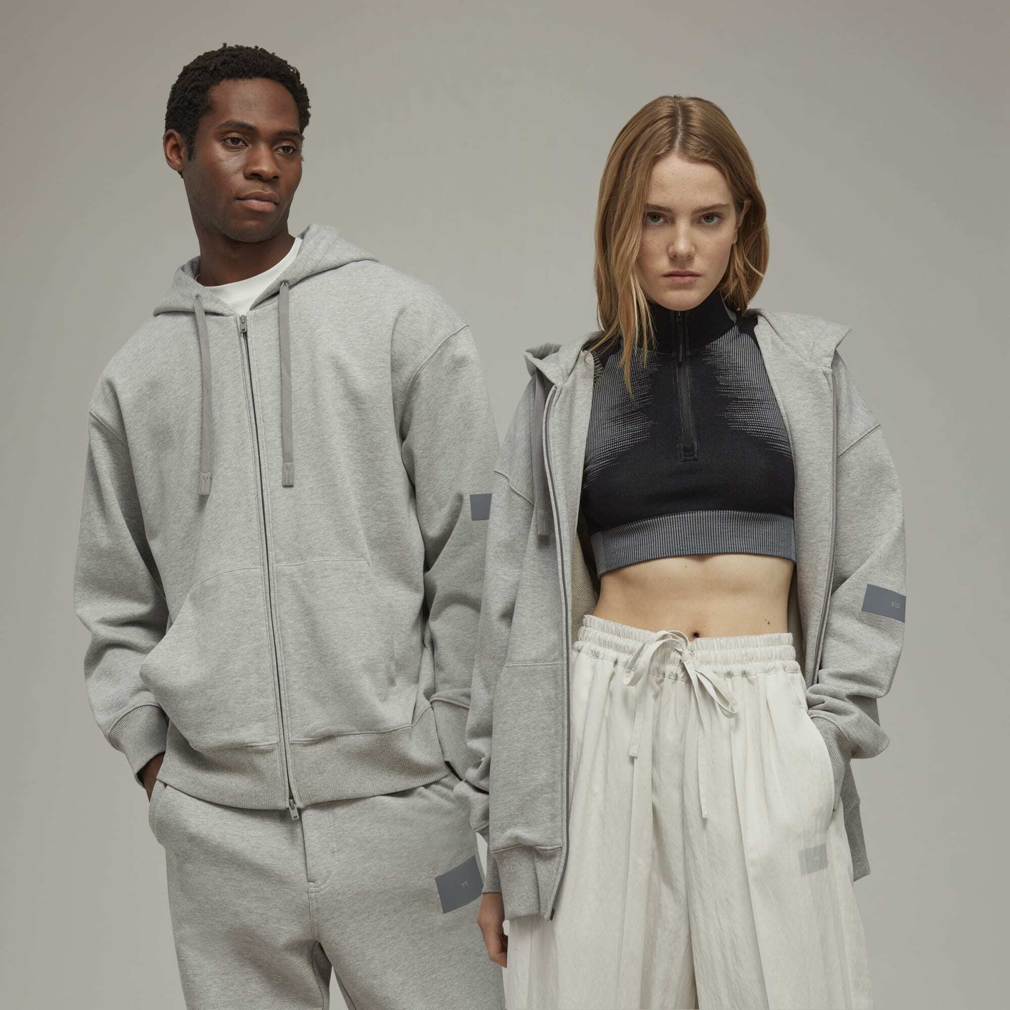 【 Y-3 FT ZIP HOODIE 拉帽外套 - 灰 】