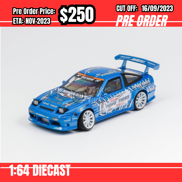 PO-$250 * Micro Turbo *1:64 Nissan s13 Silvia 180SX Toyo Blue [OD13/09]